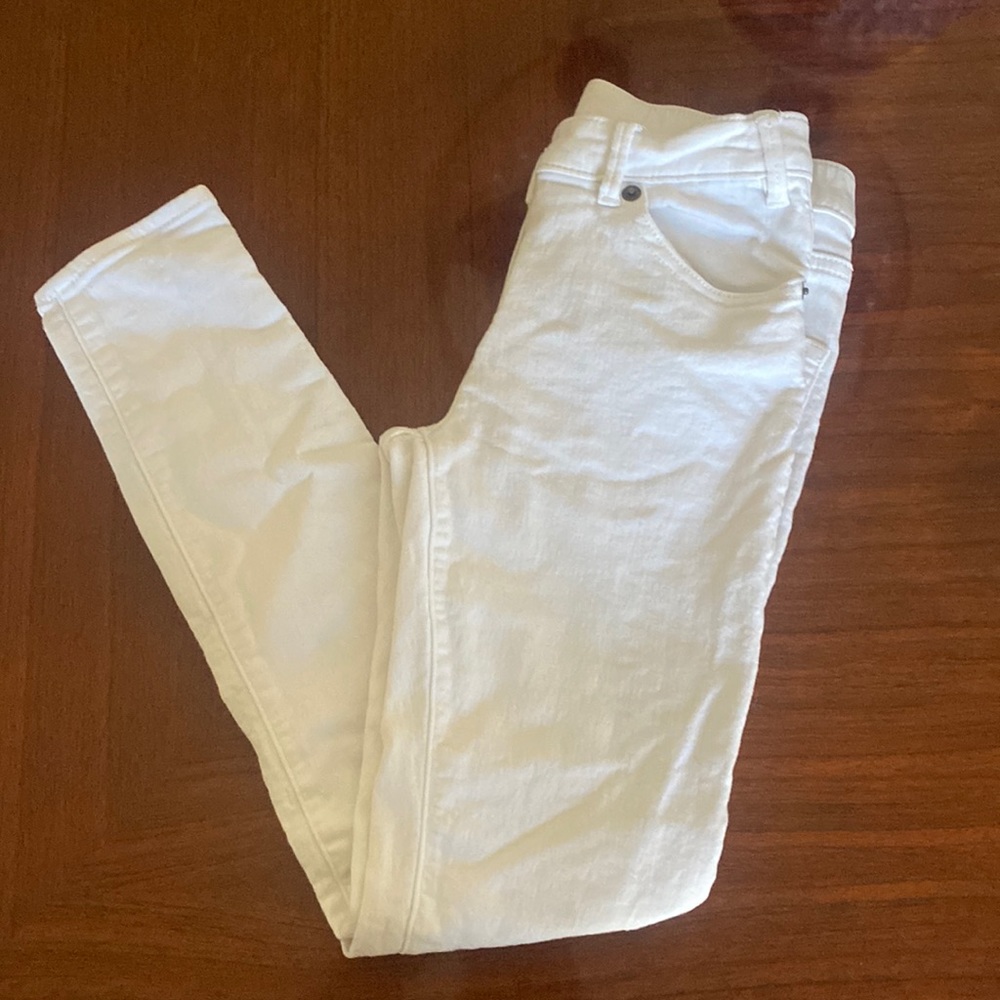Girls Crew Cut White Jeans